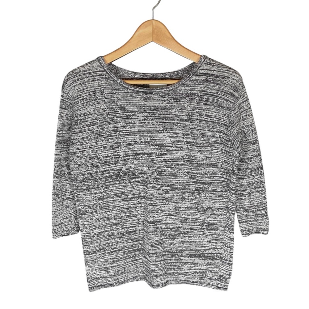 Wilfred Silk + Cashmere Blend Sweater Women’s XXS Black & White Top Knit Shirt